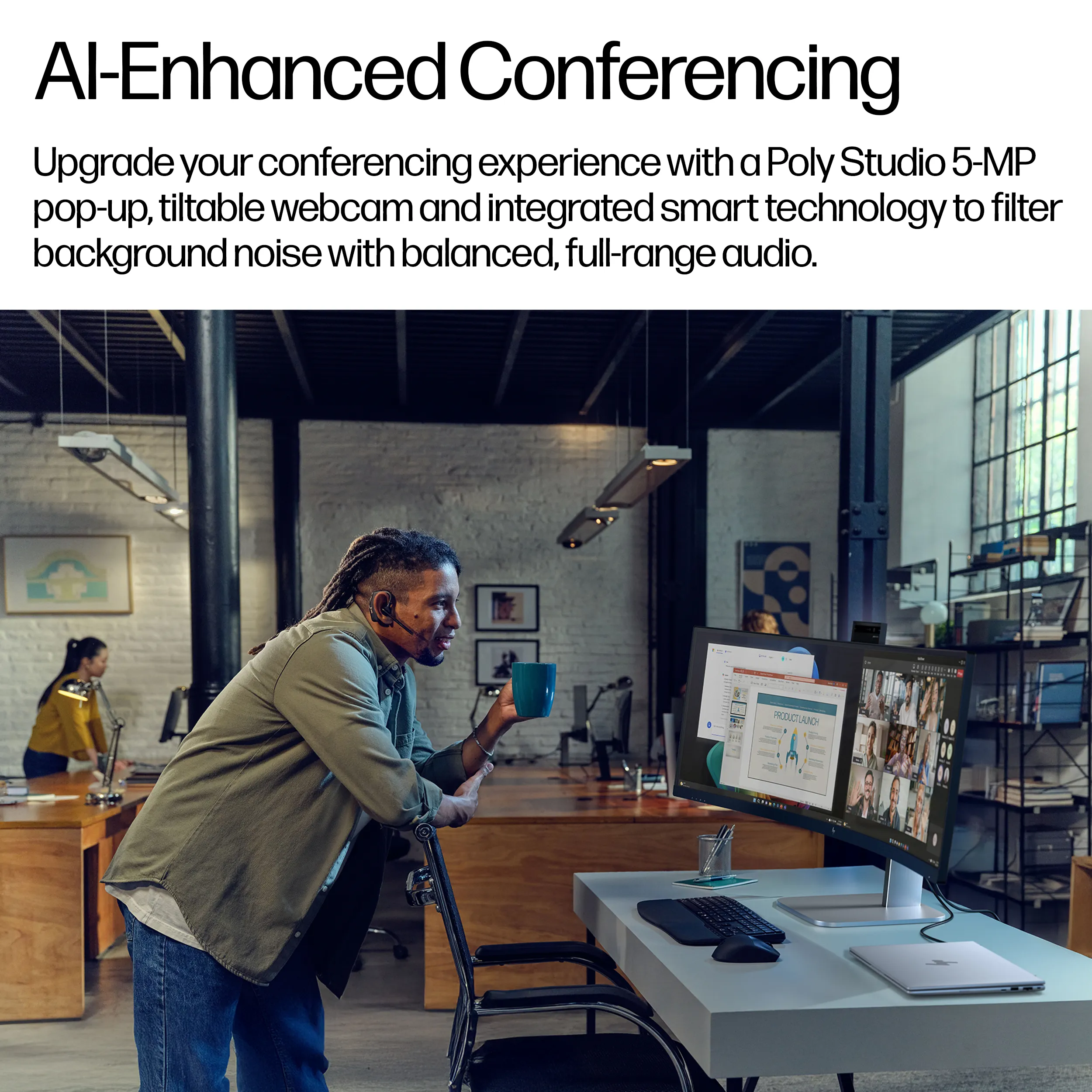 HP Series 5 Pro 549pm 49" DQHD, VA curved sk&auml;rm med USB-C hub