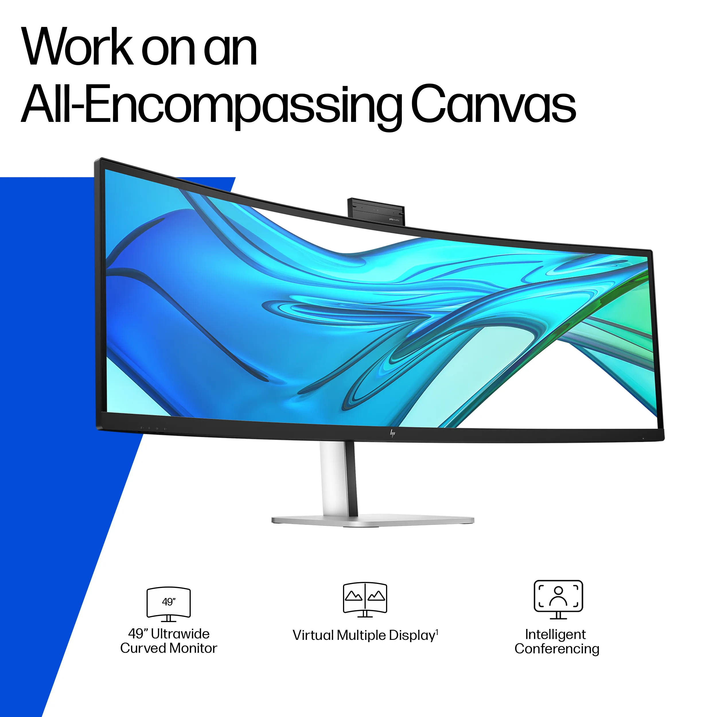 HP Series 5 Pro 549pm 49" DQHD, VA curved sk&auml;rm med USB-C hub