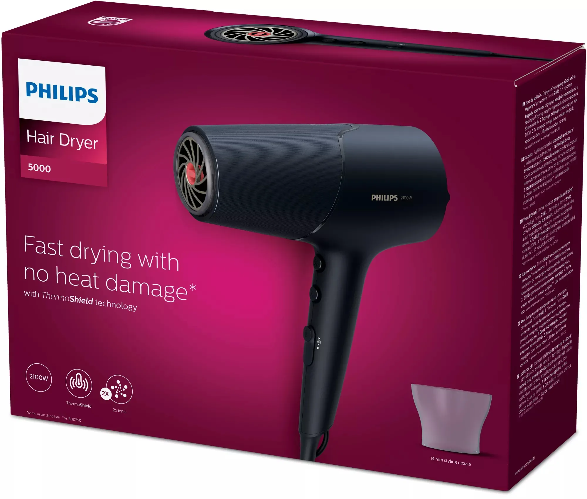 Philips 5000 Series BHD504/00 2100W Hair Dryer, Grey