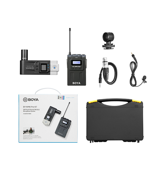 Boya Wireless Mic, UHF Dual-Channel Wireless Microphone System