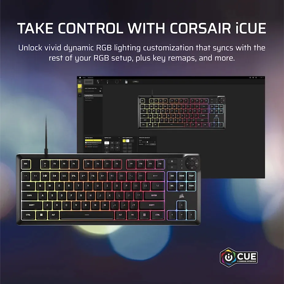 CORSAIR K55 CORE TKL Gaming Keyboard, Black