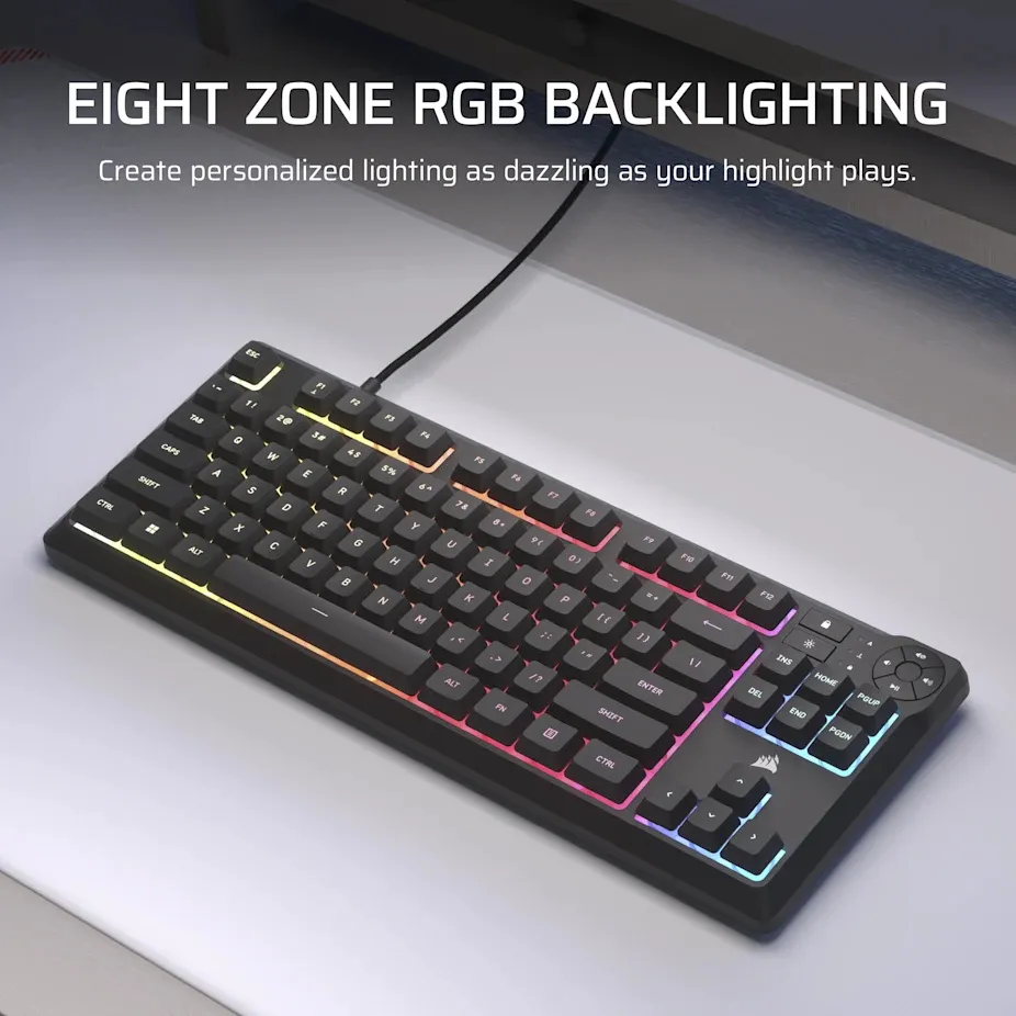 CORSAIR K55 CORE TKL Gaming Keyboard, Black