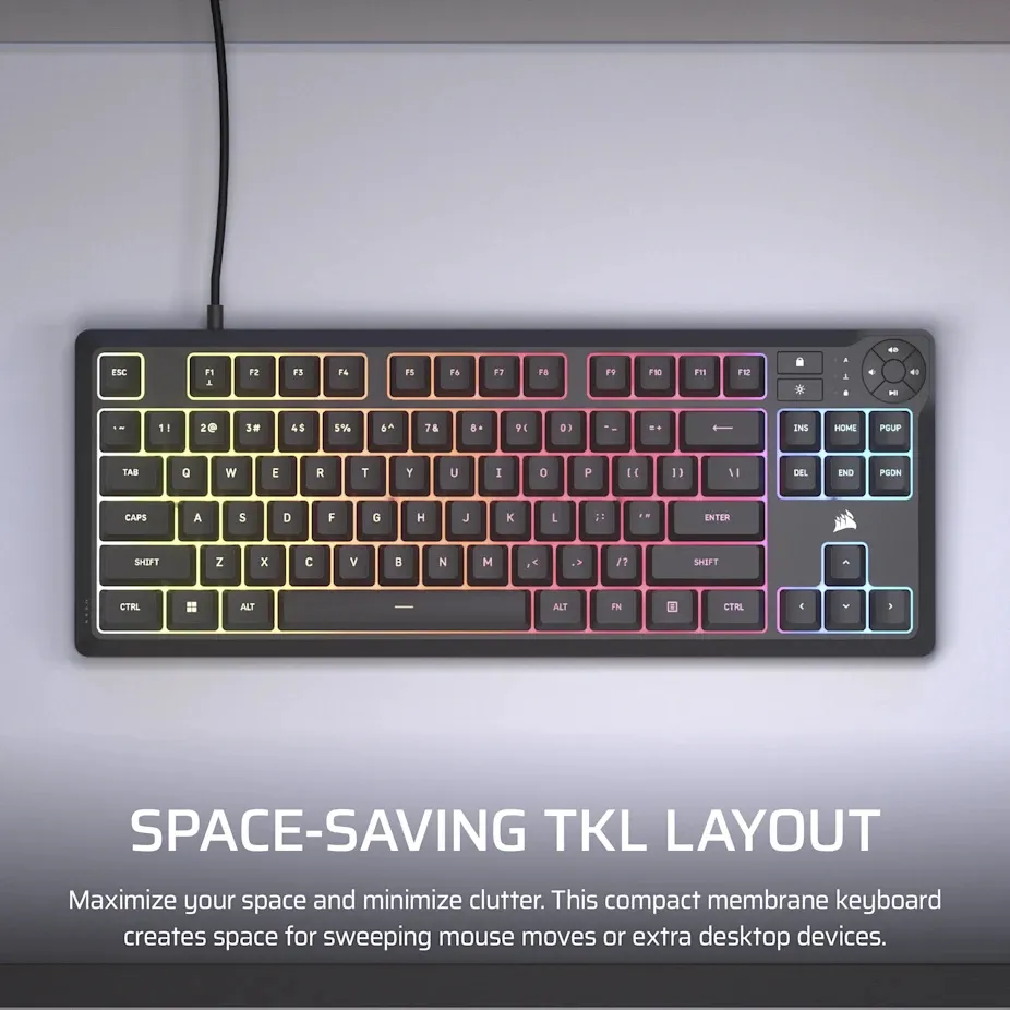 CORSAIR K55 CORE TKL Gaming Keyboard, Black