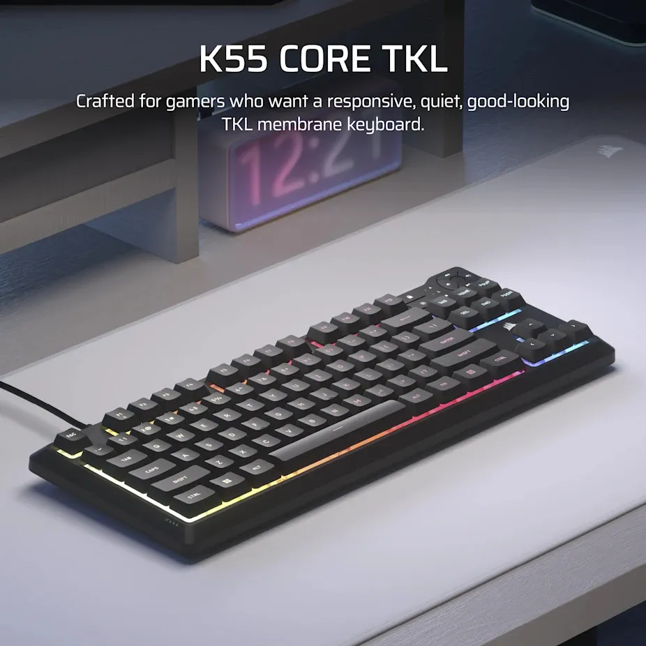 CORSAIR K55 CORE TKL Gaming Keyboard, Black