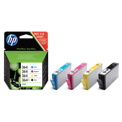 HP 364/CMY Black XL Ink Cartridge 4-Pack