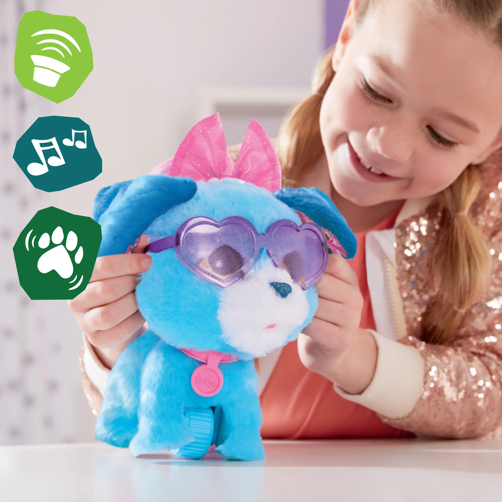 Hasbro FurReal Rockalots, cuddly toy (blue/white)