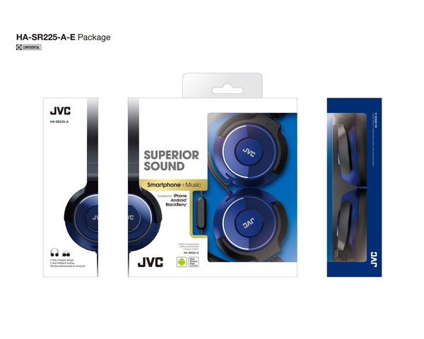 HA-SR225-A-E Sankakuuloke, mikrofonilla, sininen