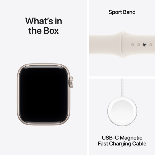 Apple Watch SE 3 (GPS) 40 mm t&auml;htivalkea alumiinikuori ja urheiluranneke, S/M