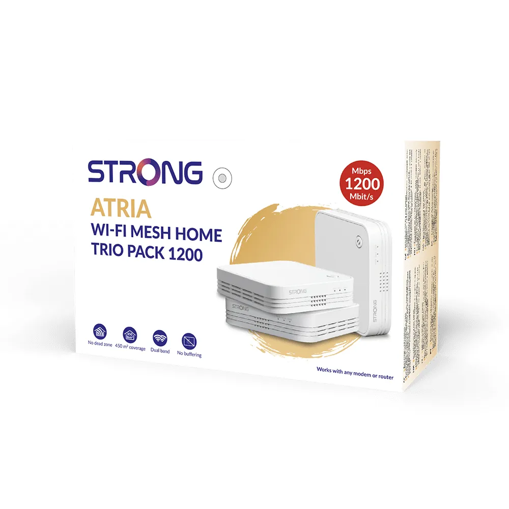 Strong Atria WiFi Mesh 1200 Home kit 2,4+5GHz 3-pack