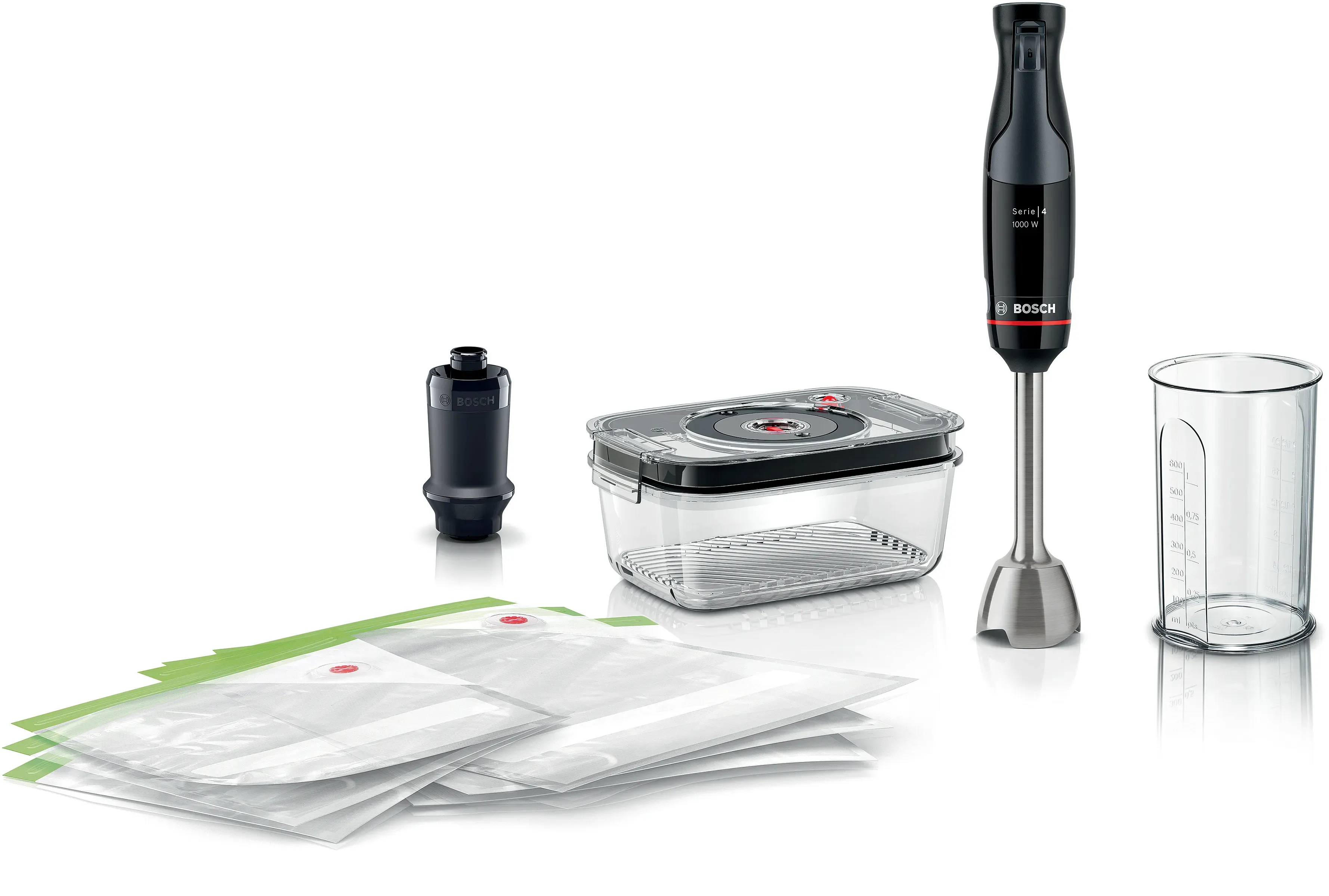 Bosch ErgoMaster Series 4 MSM4B6V2 1000 W 1,2 l -sauvasekoitin, musta