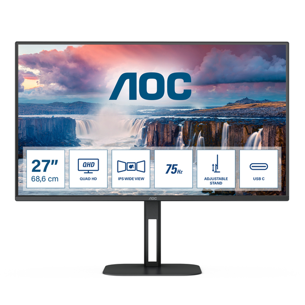 AOC 27&quot; V5 Q27V5C QHD, USB-C, IPS - sk&auml;rm