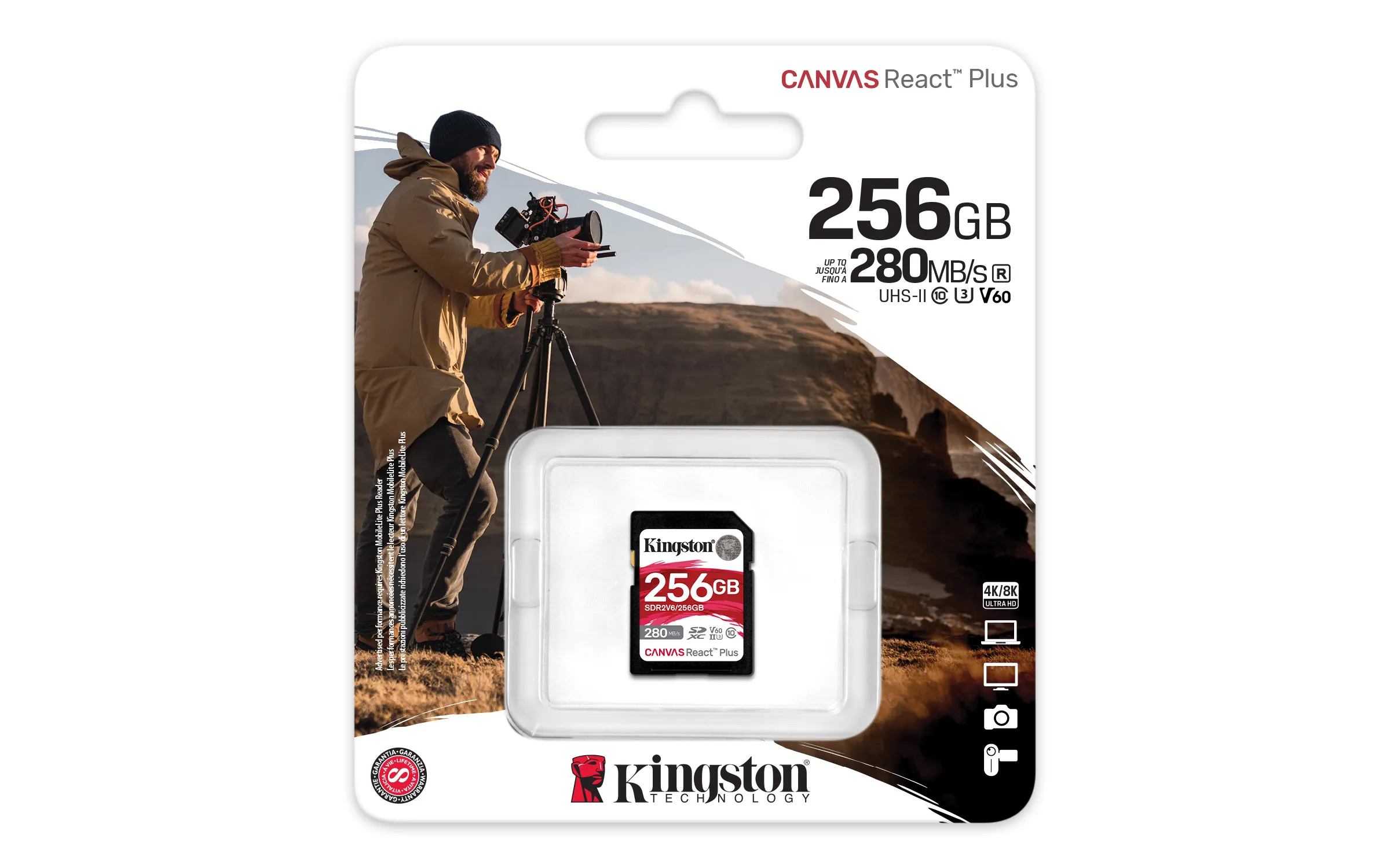 Kingston Canvas React Plus 256 Gt SDXC -muistikortti