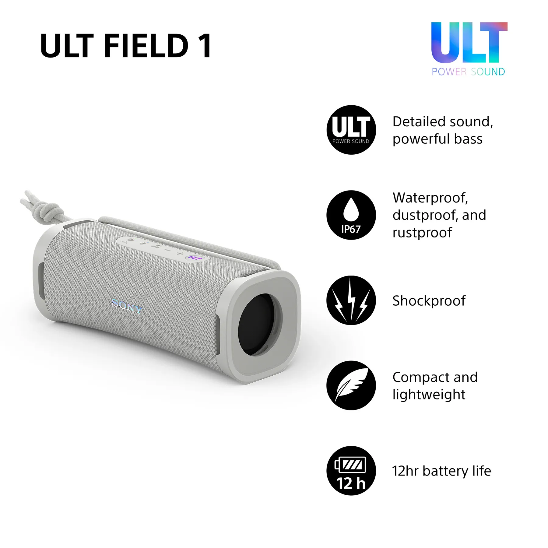 Sony ULT Field 1 1.0 Bluetooth Portable speaker, White