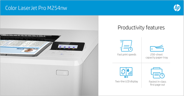 HP LaserJet Pro M254nw LAN/Wi-Fi, A4 -v&auml;rilasertulostin