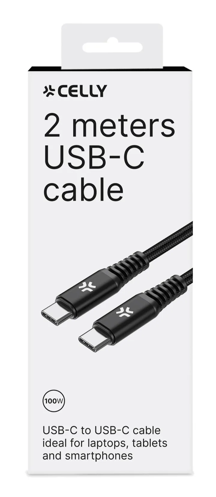 Celly USB-C cable, 100W, 2 m, Black