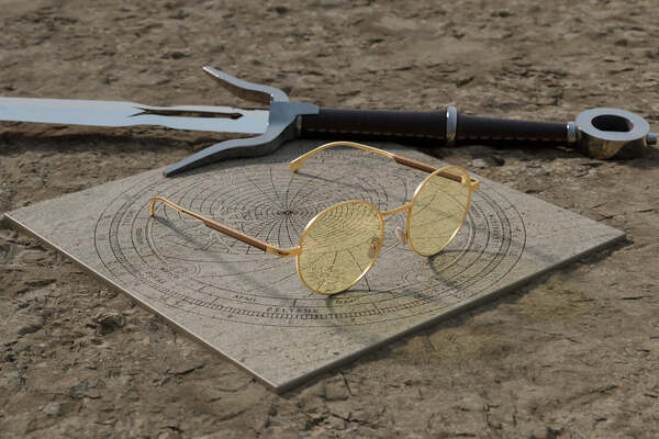 Gunnar Witcher Ciri - spelglas&ouml;gon, Meteorite / Saddle, Amber