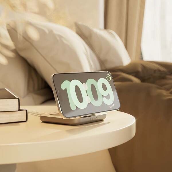 ZENS Magnetic Nightstand Charger Qi2 15W Fast Charge White