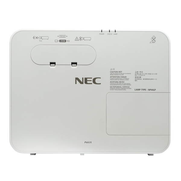 NEC P603X - LCD, 6000 ANSI, 34dB (eco), 4,7kg, 1,3-2,2:1, 2xHDMI, 1xVGA, LAN, H+V Lensshift