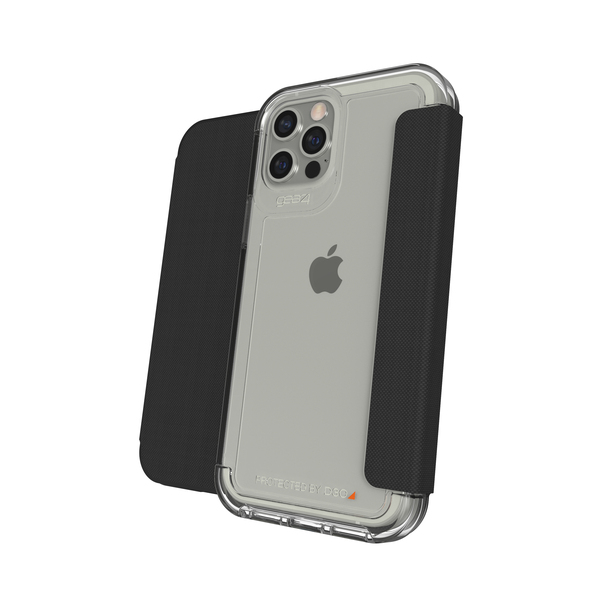 Gear4 Wembley Flip, iPhone 12 / 12 Pro - flipfodral, Transparent
