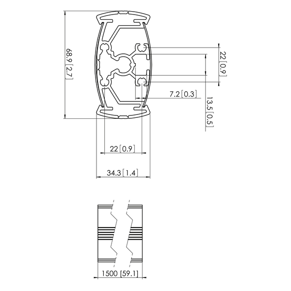 PUC 2315 Pole Connect-it 150cm