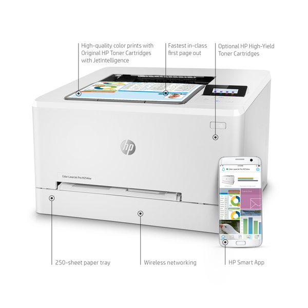HP LaserJet Pro M254nw LAN/Wi-Fi, A4 - colour laser printer