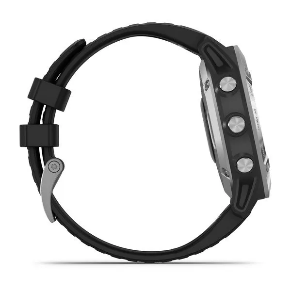 Garmin Fenix 6 Silver -urheilukello, Hopea/Musta