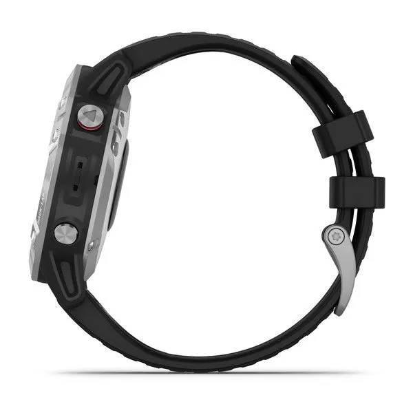 Garmin Fenix 6 Silver -urheilukello, Hopea/Musta