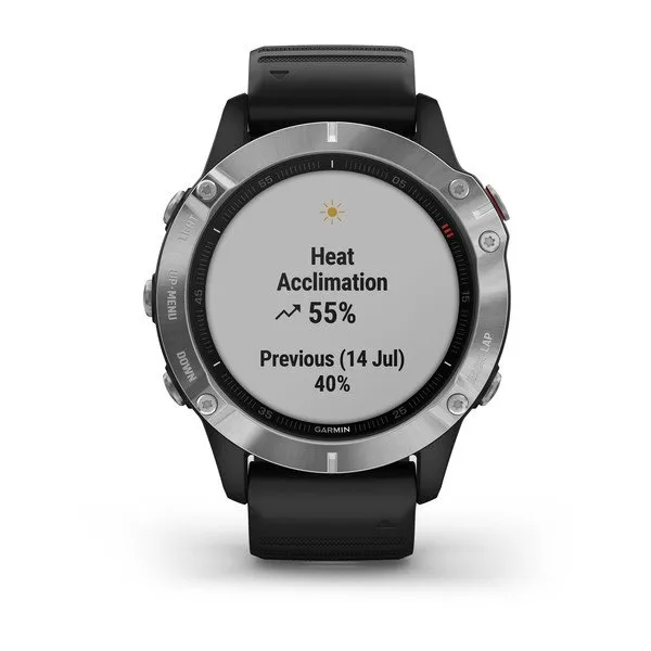 Garmin Fenix 6 Silver -urheilukello, Hopea/Musta