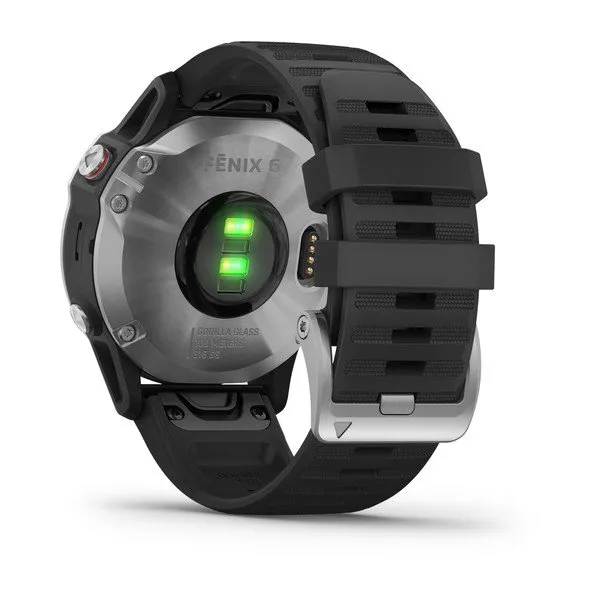 Garmin Fenix 6 Silver -urheilukello, Hopea/Musta