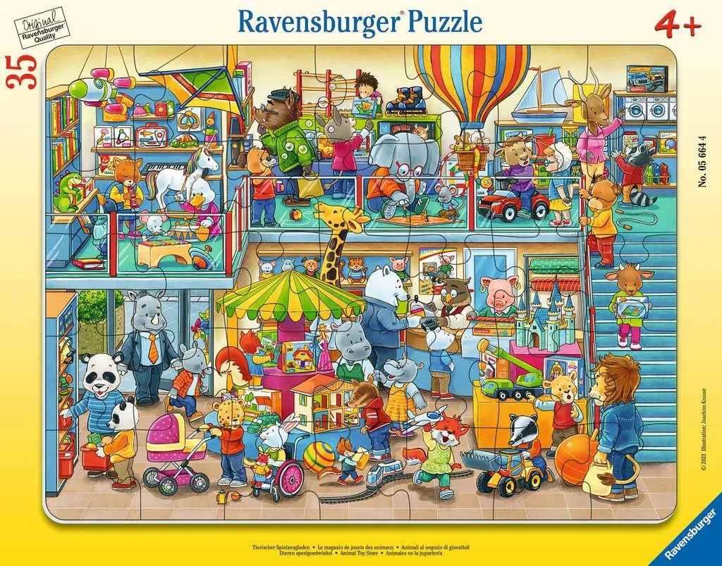 Ravensburger Childrens puzzle animal toy shop (35 pieces, frame puzzle)