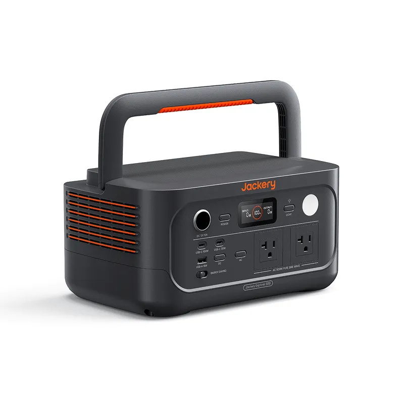 Jackery Explorer 500 v2 EU Portabel kraftstation, 512 Wh, 500 W, LiFePO4, Svart/Orange