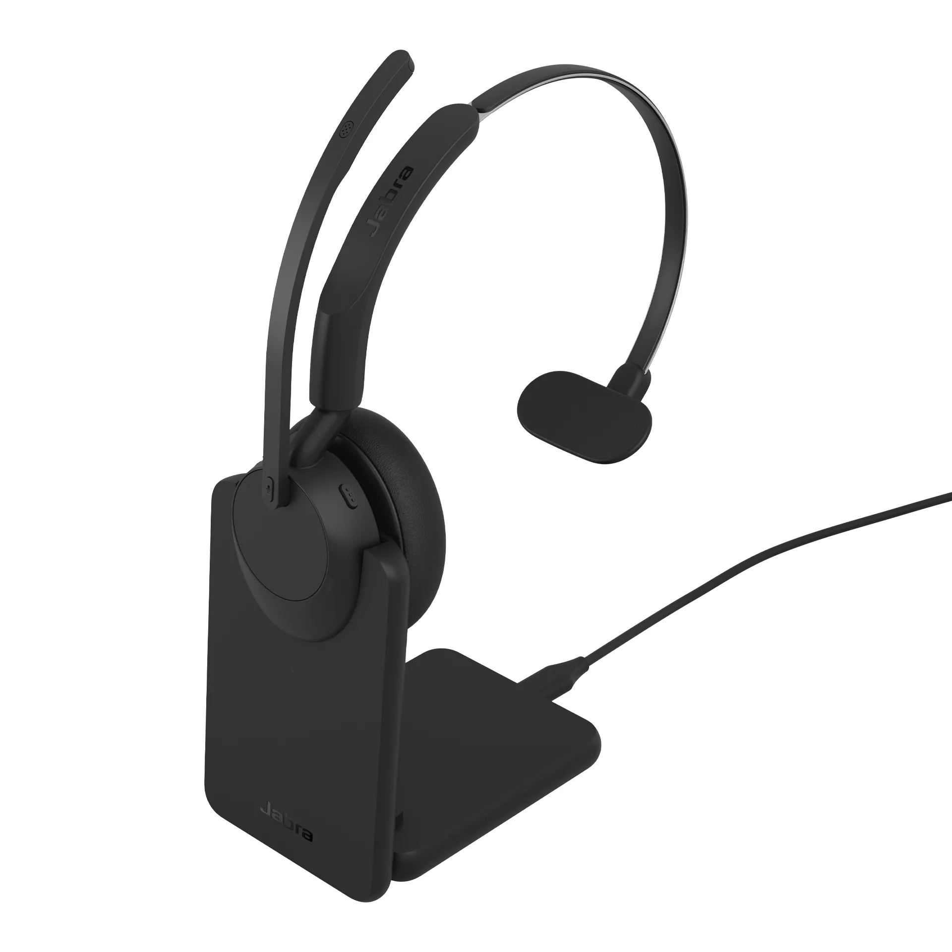 Jabra Evolve3 45 UC Link 390a -langaton monokuuloke + latausteline ja USB-A-sovitin, musta