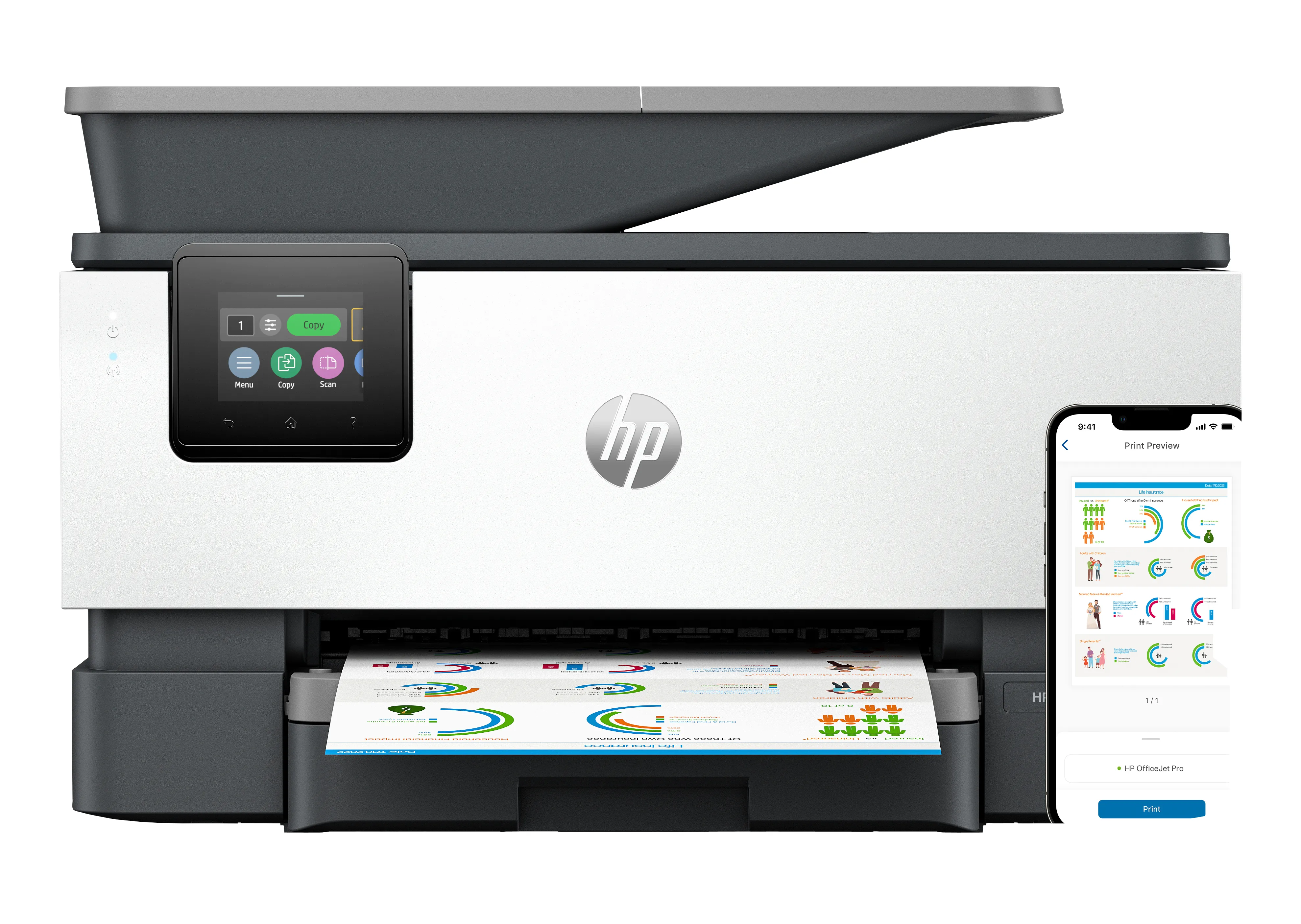 HP OfficeJet Pro 9120e A4 - allt-i-ett f&auml;rgbl&auml;ckstr&aring;leskrivare