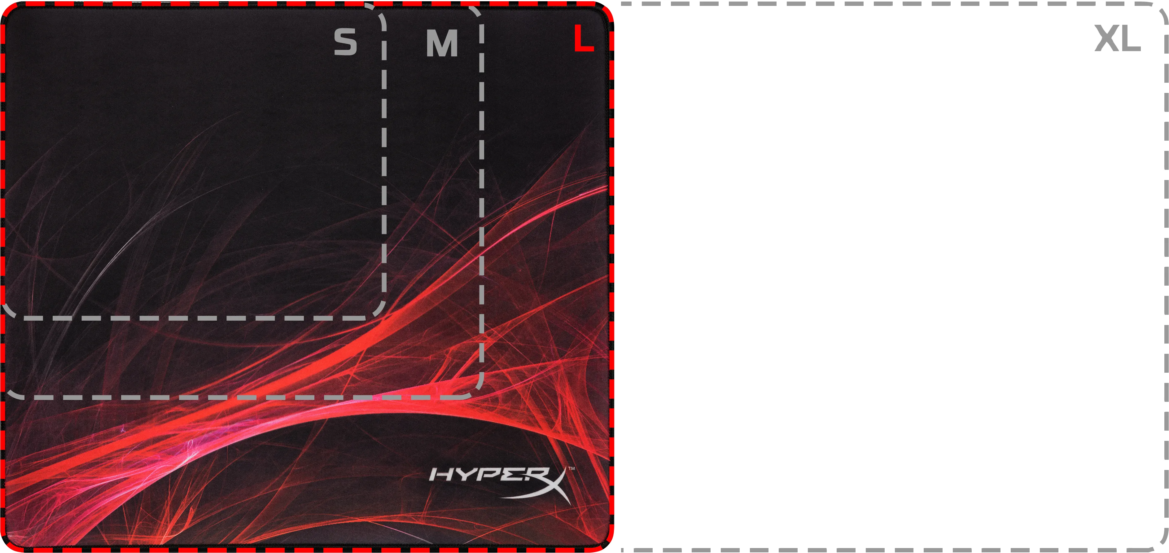 HyperX Fury S Pro Speed Edition L - gaming musmatta, 450x400 mm, Svart/Röd