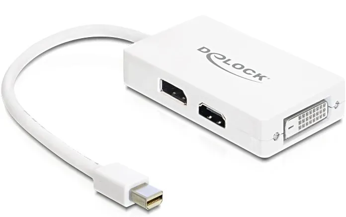 Delock Adapter mini Displayport 1.1 male > VGA / HDMI / DVI female Pas