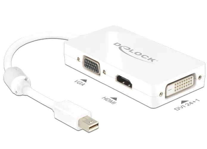 Delock Adapter mini Displayport 1.1 male > VGA / HDMI / DVI female Pas