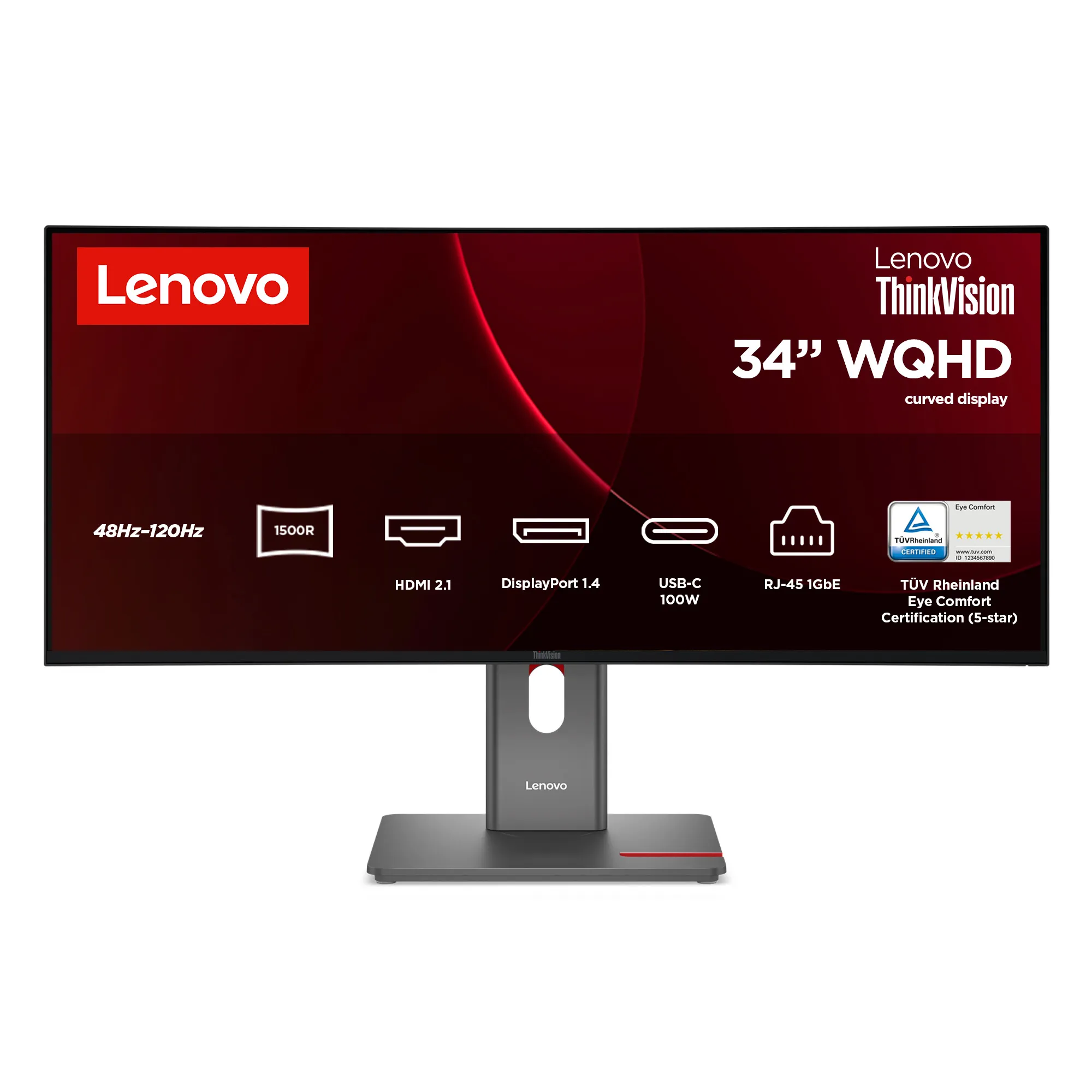 Lenovo ThinkVision T34wd-40 34" WQHD, VA curved sk&auml;rm med USB-C hub