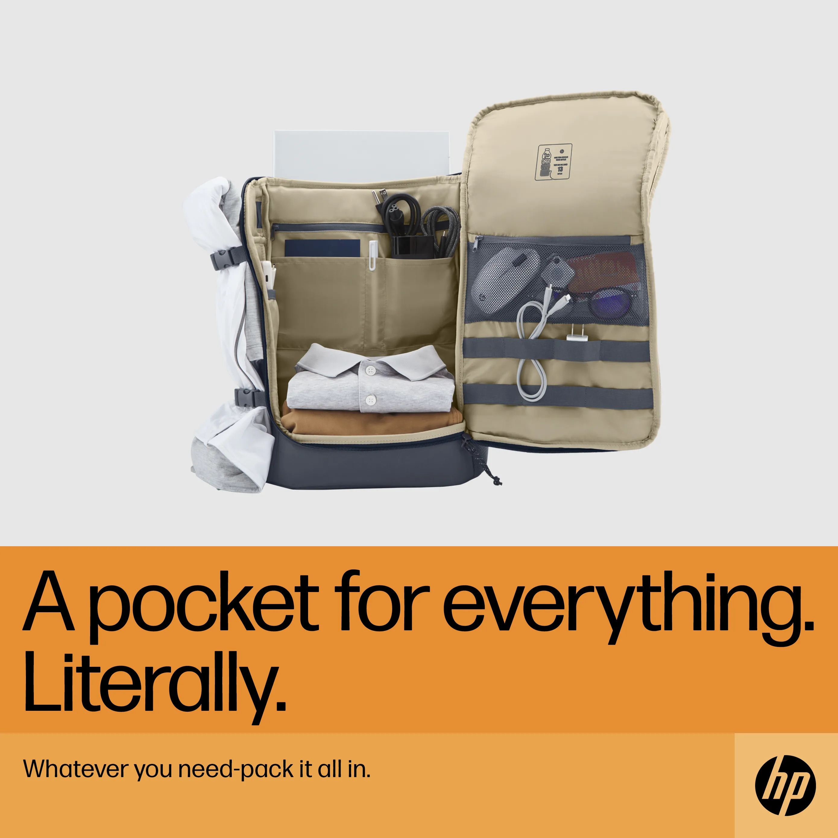 HP Travel 25l IGR - datorryggs&auml;ck, bl&aring;/gr&aring;, 15.6&quot;