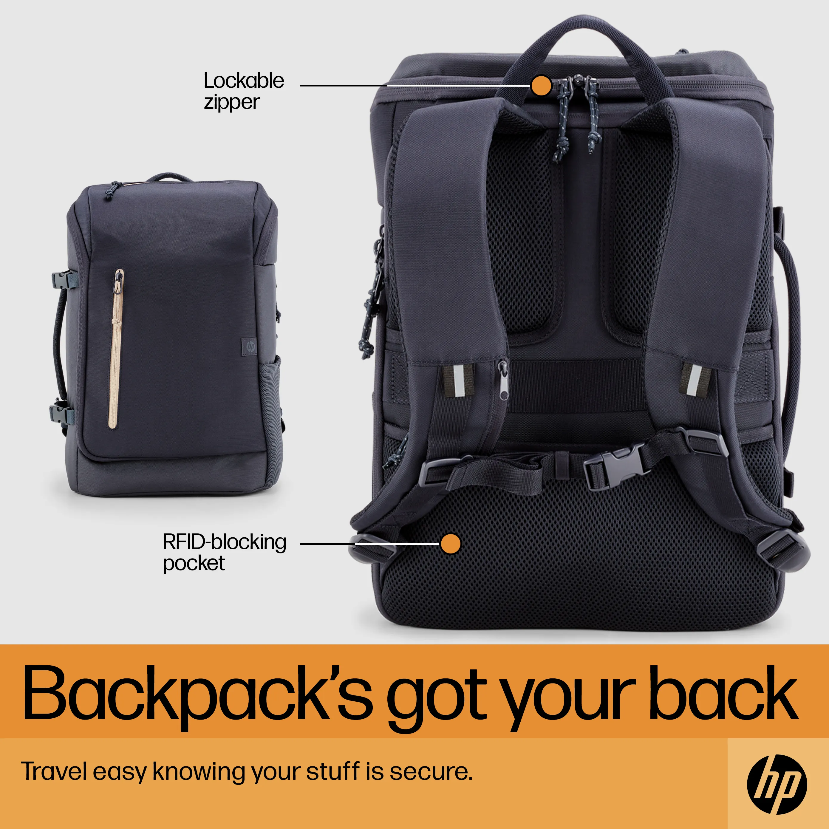 HP Travel 25l IGR - datorryggs&auml;ck, bl&aring;/gr&aring;, 15.6&quot;