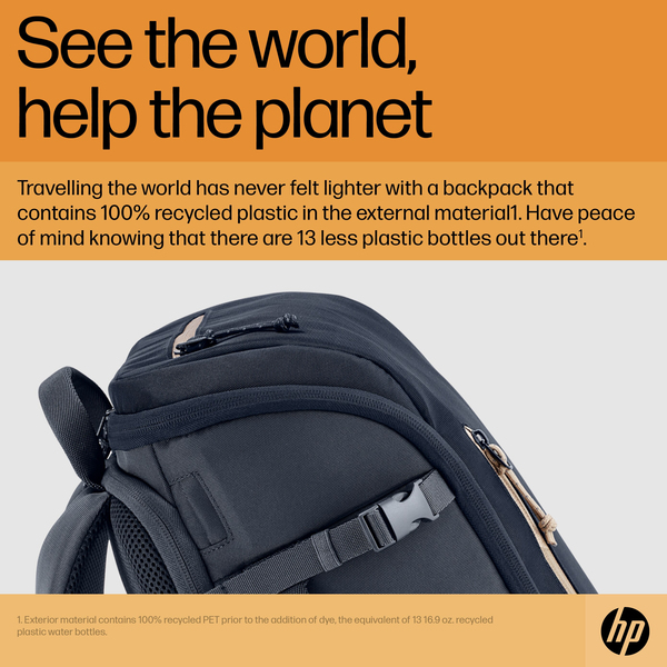 HP Travel 25l IGR -tietokonereppu, sininen/harmaa, 15.6&quot;