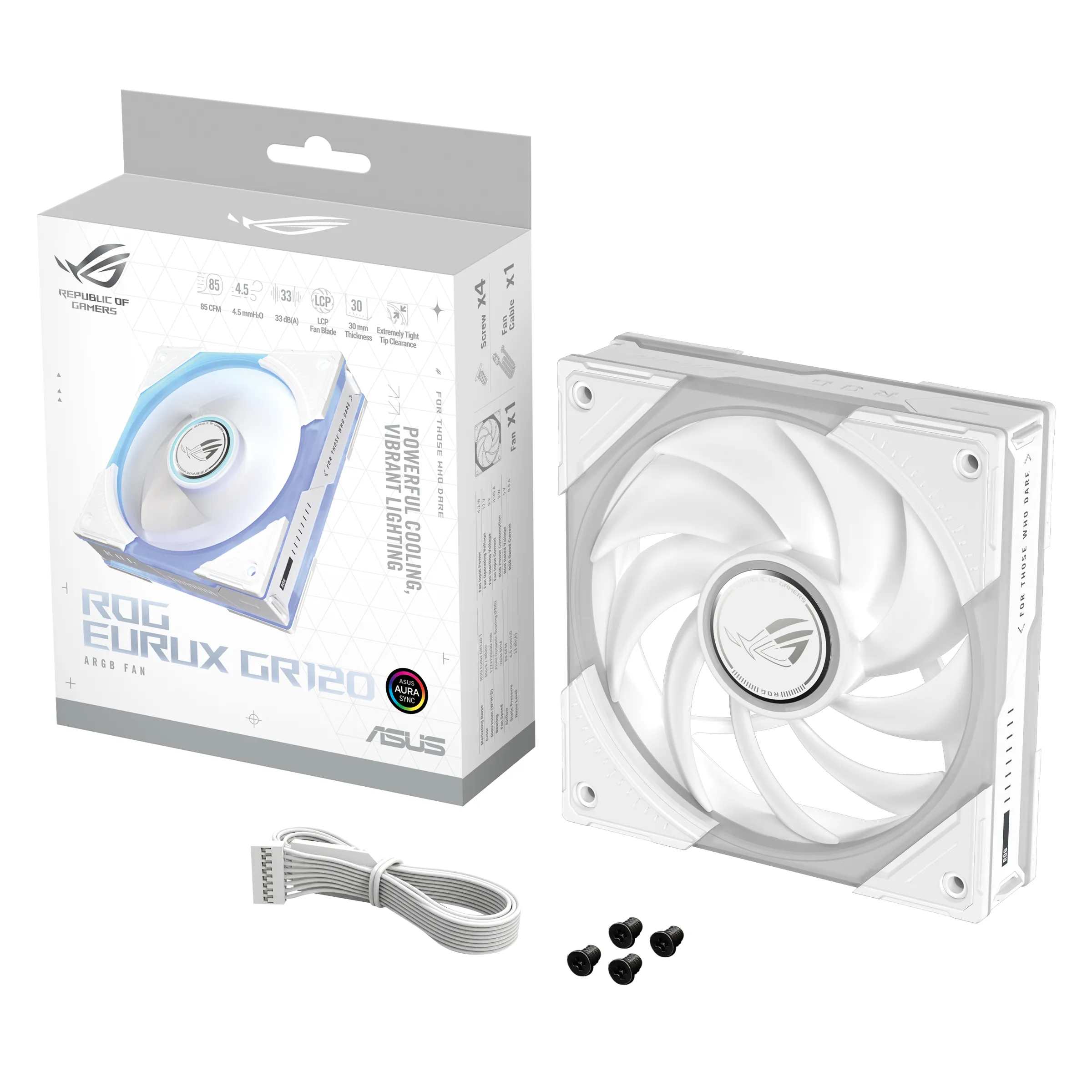 ASUS ROG Eurux GR120 RGB 120 mm Case Fan White