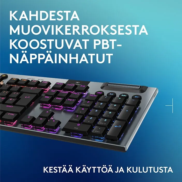 Logitech G915 X LIGHTSPEED Low Profile, Tactile - tr&aring;dl&ouml;s speltangentbord, svart