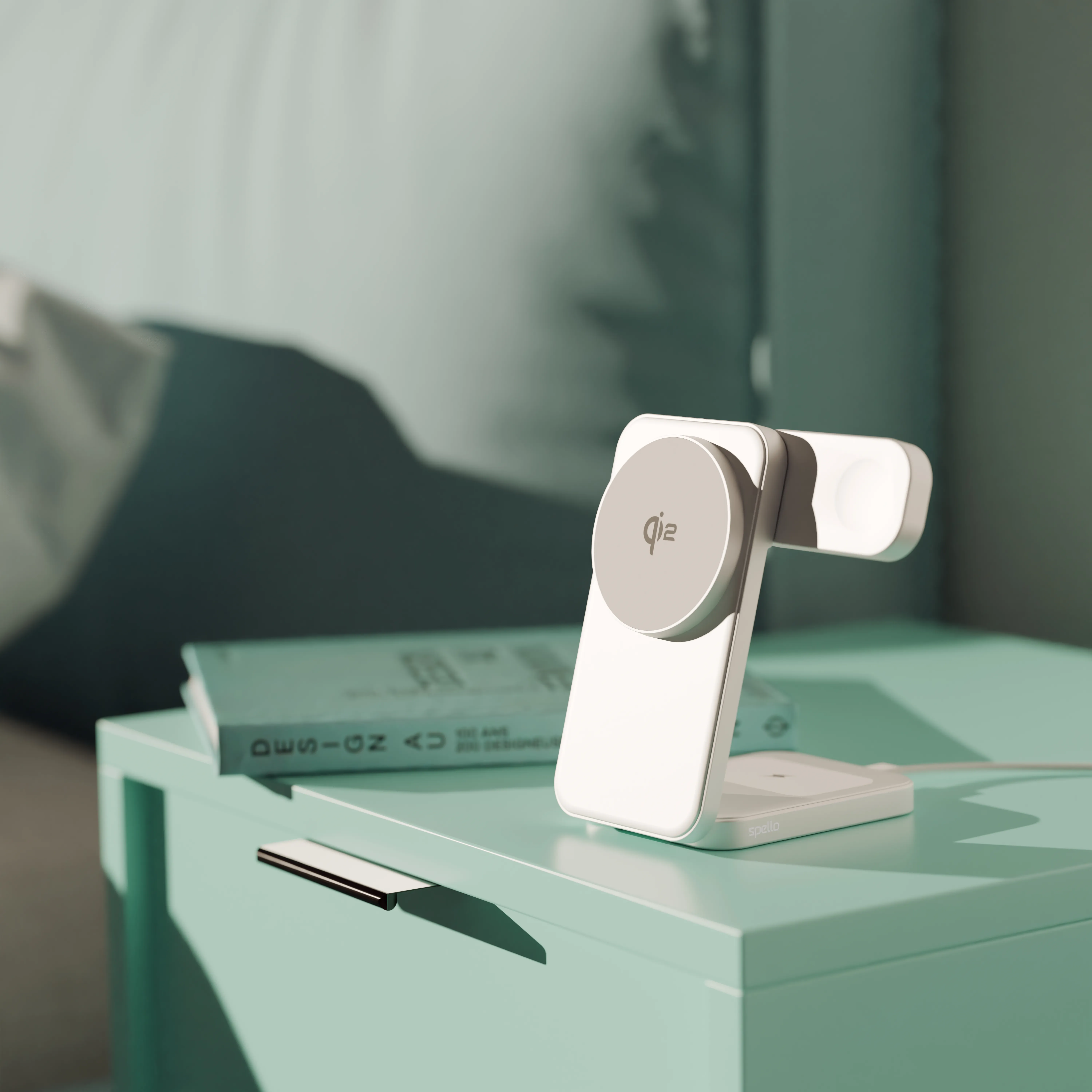 Spello ForceBase SF50 Qi2 3in1 Fold Wireless Charging Stand - silver