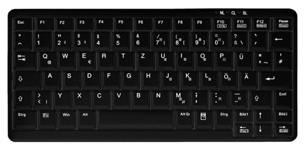 Cherry Active Key Mini Notebook Style Keyboard, Black