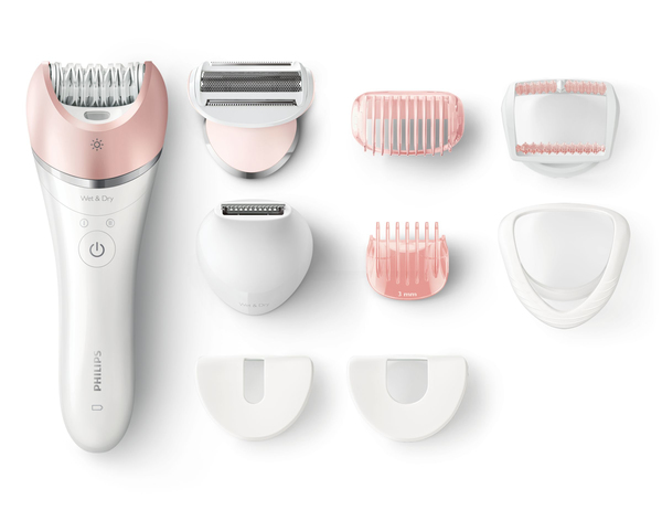 PHILIPS BRE640/00 Satinelle Advanced Wet &amp; Dry epilator or legs body and face 8 accessories Cordless and Rechargeable