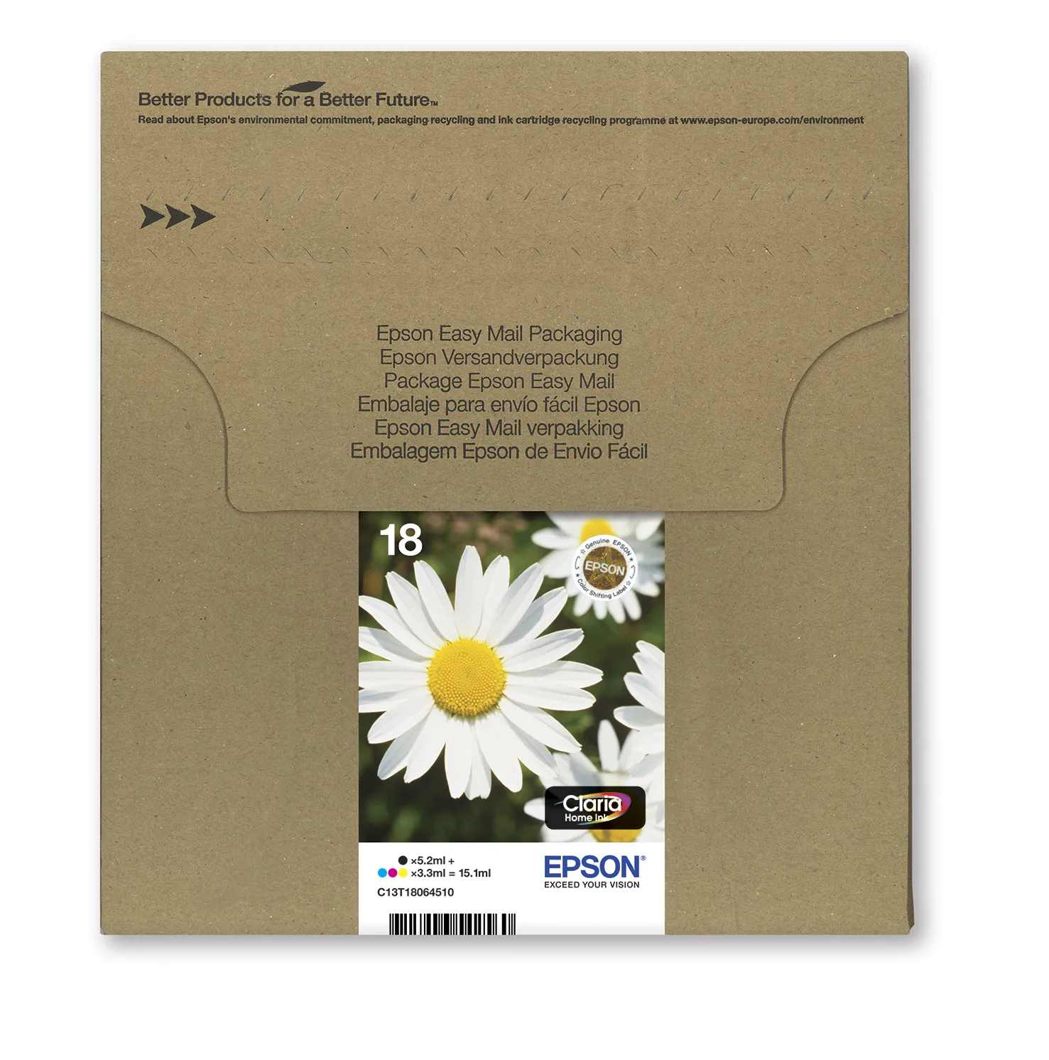 Epson T1806 EasyMail Daisy CMYK -mustekasettipakkaus, moniv&auml;rinen, 4 kpl