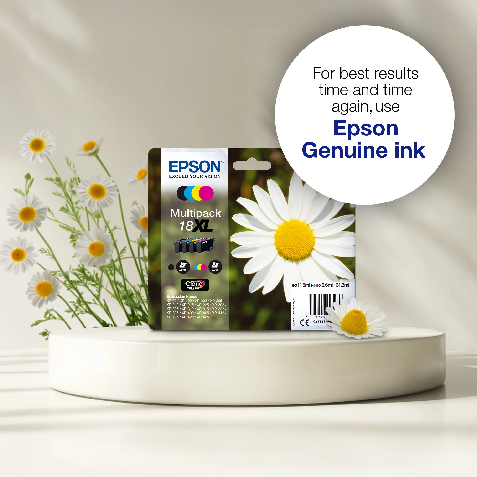 Epson 18 bl&auml;ckpatron, 5.2 ml, svart