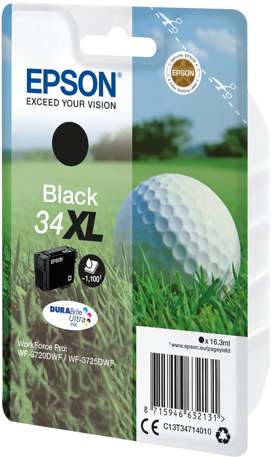 Epson DuraBrite Ultra 34XL ink cartridge, 16.3 ml, Black