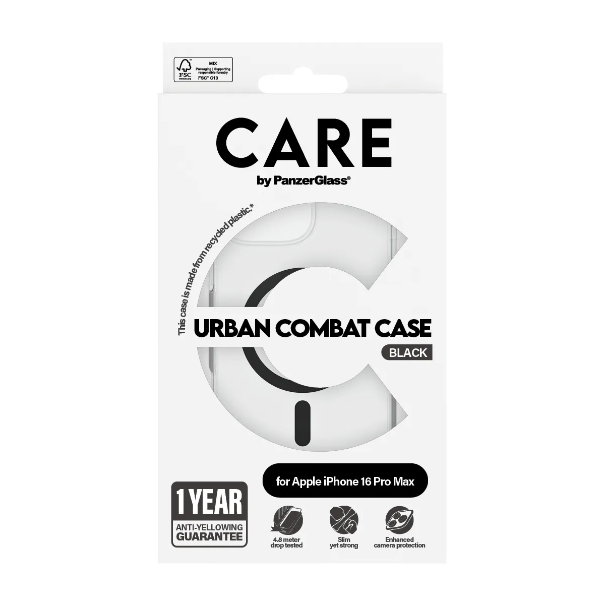 Care by PanzerGlass iPhone 16 Pro Max MagSafe Urban Combat skal, Svart