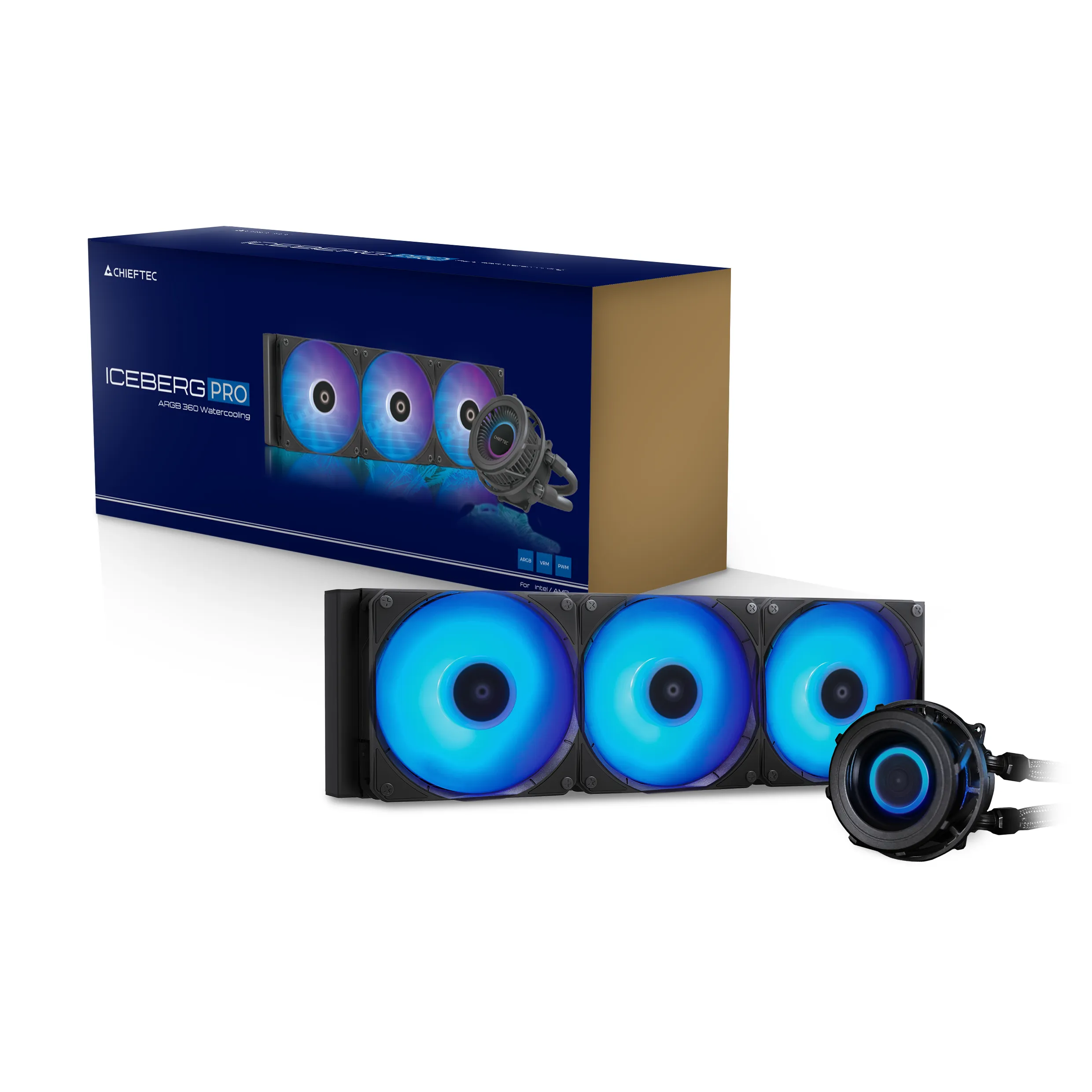 Chieftec CLC-360-VRM-RGB 360mm RGB Liquid Cooler, Black